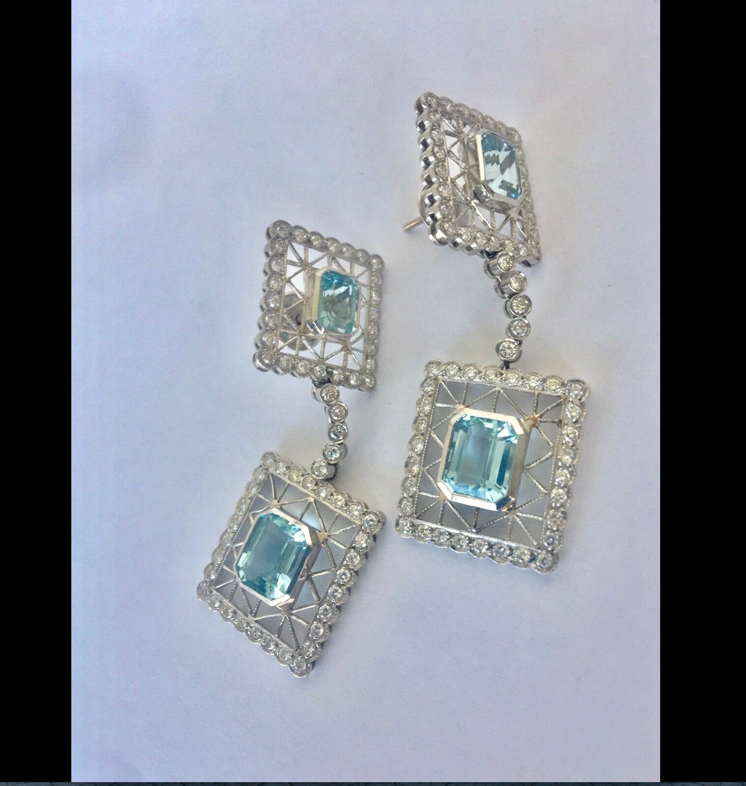 Vintage Aquamarine Earrings, Gold Earrings - McCalls Jewellers (en-GB)